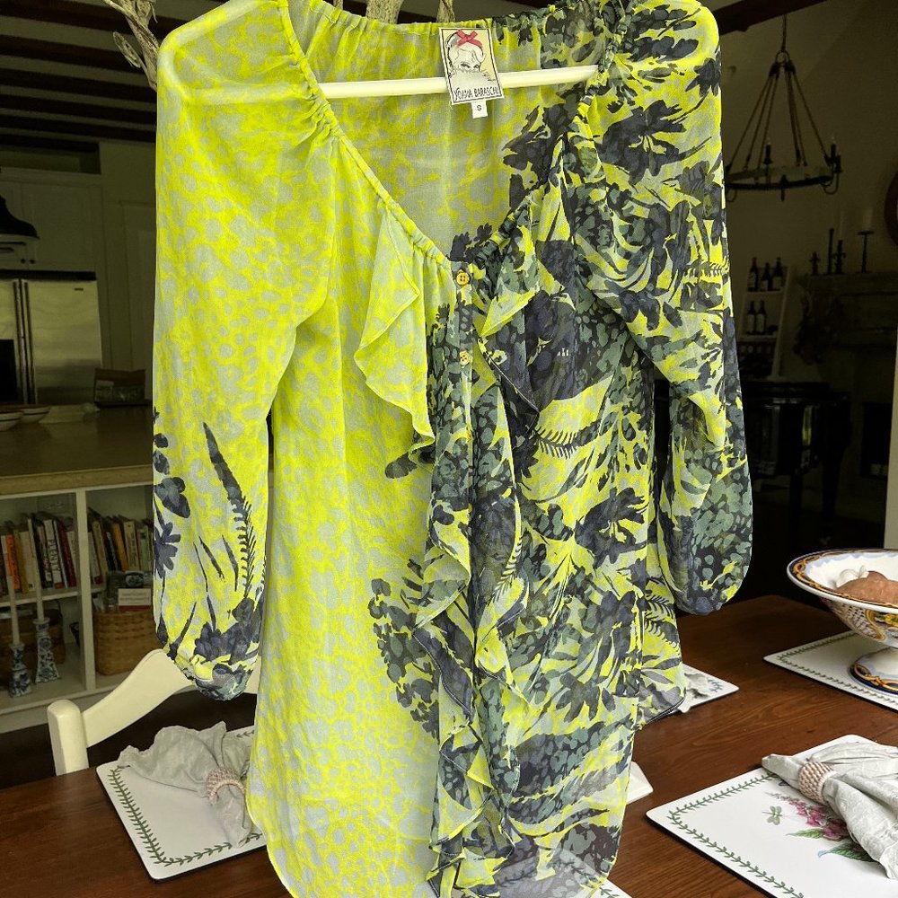 Yoana Baraschi Semi-Sheer Top with Asymmetrical Pattern